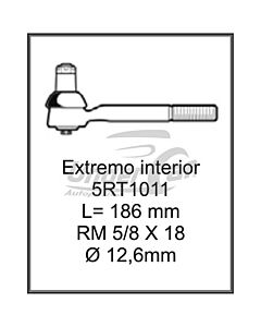 Extremo CHEVY 67/73 EXTREMO ROSCA IZQUIERDO L= 186 MM