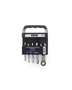 Herramientas Manuales Juego de Llave Combinada con Crique Articulada ( 5Pzs) BREMEN®