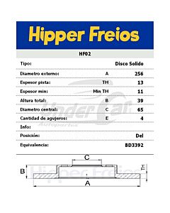 Disco De Freno VOLKSWAGEN GOLF GLX/GTI 93/- 3076
