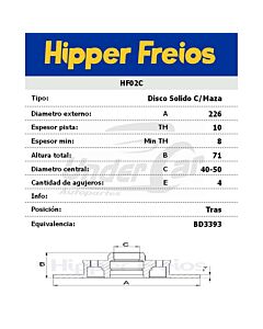 Disco De Freno VOLKSWAGEN GOLF GLX/GTI CON MAZA 93/- CV3036