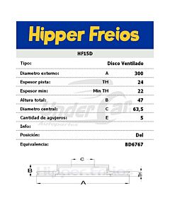 Disco De Freno FORD MONDEO 1.8I 16V / 2.0I 01/-