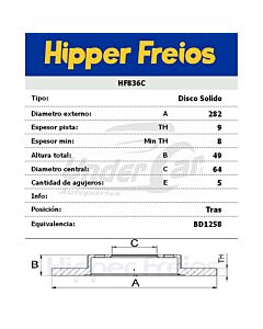 Disco De Freno HONDA ACCORD 08/09 TRASERO SOL.