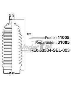 Fuelle De Direccion F. DIR. HONDA FIT (02...) IZQUIERDO - DER