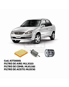 KIT DE FILTROS CHEVROLET CORSA CELTA MOTOR 1.4 1.6  sin filtro de habitaculo
