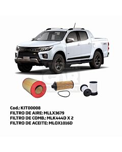 KIT DE FILTROS CHEVROLET S10 2012/… DURAMAX sin filtro de habitaculo