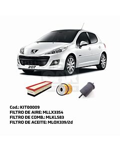 KIT DE FILTROS PUEGEOT 206 207 CITROEN C3 1.4 8V sin filtro de habitaculo