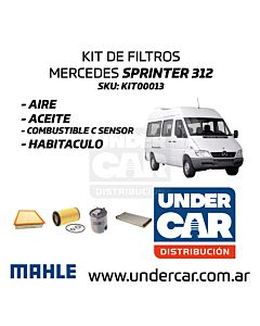 KIT DE FILTROS MERCEDES SPRINTER 312 CON SENSOR  sin filtro de habitaculo