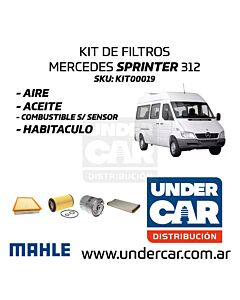 KIT DE FILTROS MERCEDES SPRINTER 312 SIN SENSOR sin filtro de habitaculo