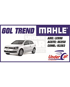 KIT DE FILTROS VOLKSWAGEN FOX SURAN GOL TREND MOTOR 1.6 8V CFZ sin filtro de habitaculo