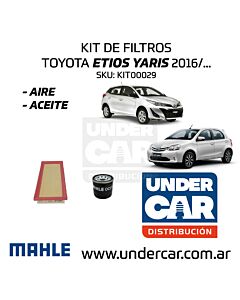 KIT DE FILTROS TOYOTA ETIOS YARIS 2016/… 1.5 sin filtro de habitaculo