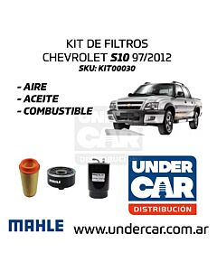 KIT DE FILTROS CHEVROLET S10 1997/2012 2.8  sin filtro de habitaculo