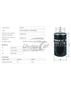 Filtro Hidraulico Claas, Deutz, Linde, Manitou Massey Ferguson