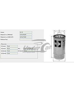Filtro De Combustible ISUZU NKR 2.8 DIESEL / NPR