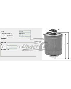 Filtro De Combustible POLO 1.9 TDI / MOG 01/01->