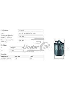 Filtro De Combustible VOLKSWAGEN FOX/SURAN 1.9 SDI