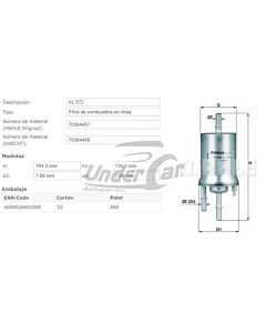Filtro De Combustible AUDI A1 1.4 TFSI VENTO 2.0T 6.6 BAR CHICO