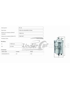 Filtro De Combustible MB C180 C200 KOMPRESSOR WK720