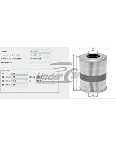 Filtro De Combustible MB - T2L (309, 310, 313, 328) 1/2 Ltr Papel