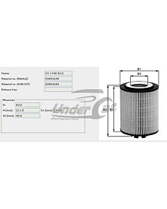 Filtro De Aceite MB - OF 1721 c/motor OM 906 LA Eléctrico